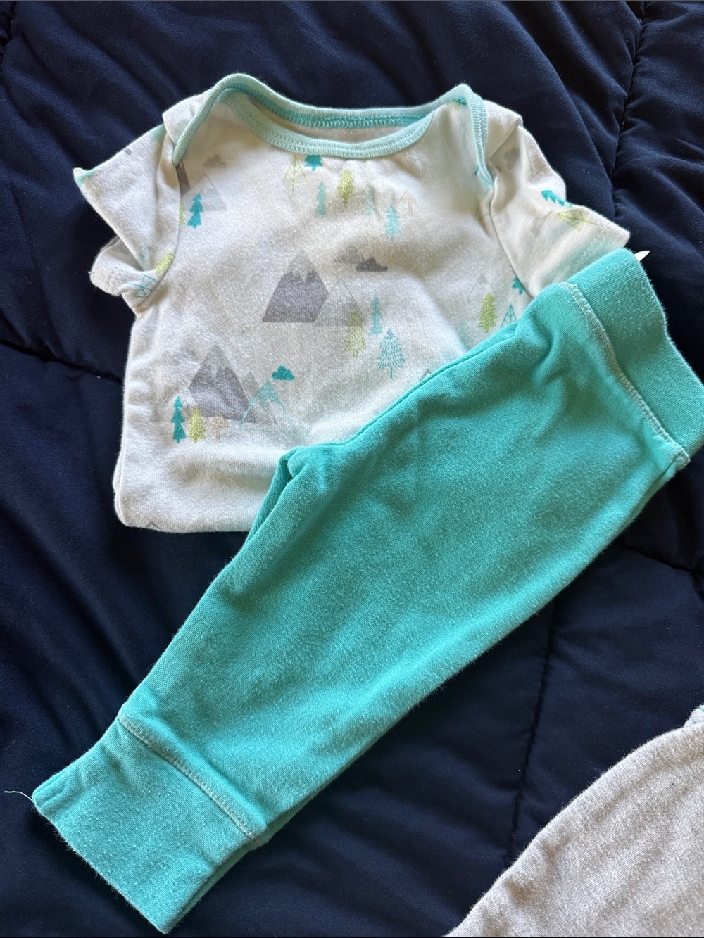 Cloud Island 3-6 month onesies with matching pants.